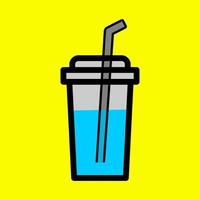 Vector design of a drink in a clear cup