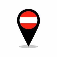 Austria country flag vector with location pin design