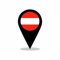 Austria country flag vector with location pin design