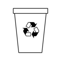 Trash can vector design with lines suitable for coloring