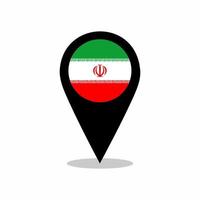 Iran country flag vector with location pin design