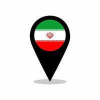 vector de bandera de país de irán con diseño de pin de ubicación