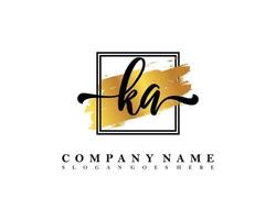 KA Initial handwriting logo concept vector