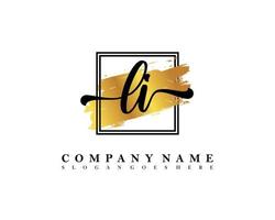 LI Initial handwriting logo concept vector