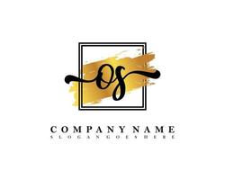 OS Initial handwriting logo concept vector