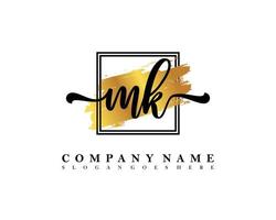 MK Initial handwriting logo concept vector