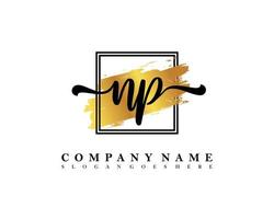 NP Initial handwriting logo concept vector