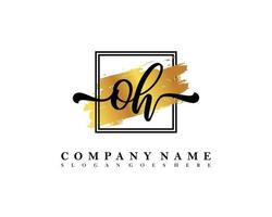 OH Initial handwriting logo concept vector