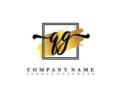 QG Initial handwriting logo concept vector