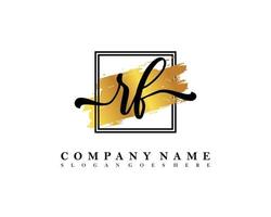 RF Initial handwriting logo concept vector