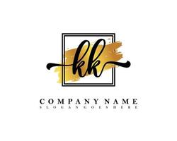 KK Initial handwriting logo concept vector