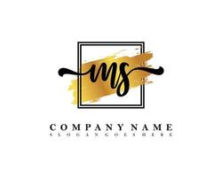 MS Initial handwriting logo concept vector