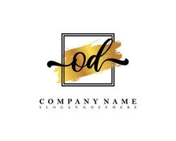 OD Initial handwriting logo concept vector