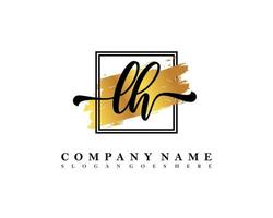 LH Initial handwriting logo concept vector