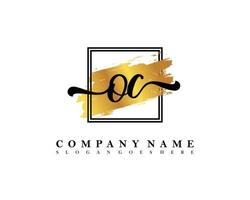 OC Initial handwriting logo concept vector