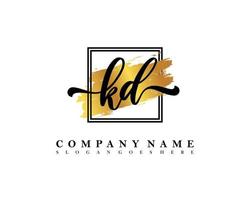 KD Initial handwriting logo concept vector