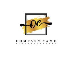 OE Initial handwriting logo concept vector