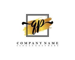 QP Initial handwriting logo concept vector