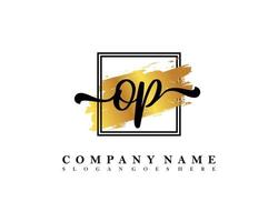 OP Initial handwriting logo concept vector