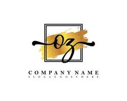 OZ Initial handwriting logo concept vector