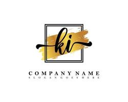 KI Initial handwriting logo concept vector