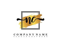 NC Initial handwriting logo concept vector