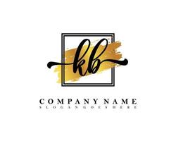 KB Initial handwriting logo concept vector