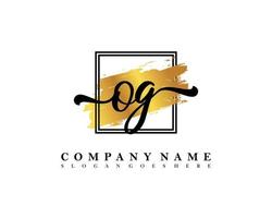 OG Initial handwriting logo concept vector