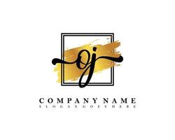 OJ Initial handwriting logo concept vector