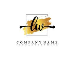 LW Initial handwriting logo concept vector