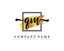 QM Initial handwriting logo concept vector