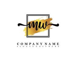 MW Initial handwriting logo concept vector