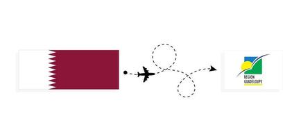 vuelo y viaje de qatar a guadalupe por concepto de viaje en avión de pasajeros vector