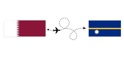 vuelo y viaje de qatar a nauru por concepto de viaje en avión de pasajeros vector