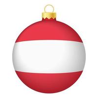 Christmas tree ball with Austria flag. Icon for Christmas holiday vector