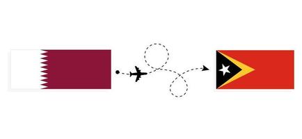 vuelo y viaje de qatar a timor oriental por concepto de viaje en avión de pasajeros vector