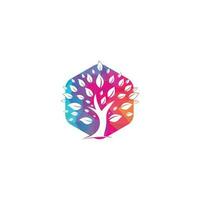 Green tree logo design. Abstract organic element vector design. Ecology Happy life Logotype concept icon.