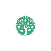 diseño de logotipo de árbol verde. diseño de vector de elemento orgánico abstracto. icono de concepto de logotipo de vida feliz de ecología.
