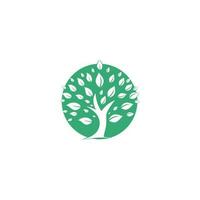 Green tree logo design. Abstract organic element vector design. Ecology Happy life Logotype concept icon.