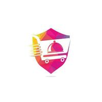 Food delivery logo design. Fast delivery service sign. Delivery logo online food ordering restaurant. vector