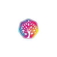 Green tree logo design. Abstract organic element vector design. Ecology Happy life Logotype concept icon.