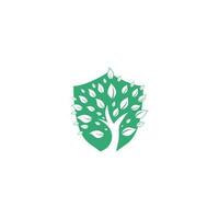 Green tree logo design. Abstract organic element vector design. Ecology Happy life Logotype concept icon.