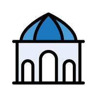 ilustración de vector de mezquita de cúpula en un fondo. símbolos de calidad premium. iconos vectoriales para concepto y diseño gráfico.