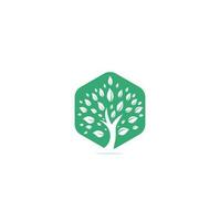 Green tree logo design. Abstract organic element vector design. Ecology Happy life Logotype concept icon.