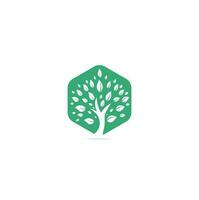 Green tree logo design. Abstract organic element vector design. Ecology Happy life Logotype concept icon.