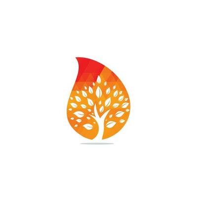 Green tree drop shape concept logo design. Abstract organic element vector design. Ecology Happy life Logotype concept icon. Tree logo design