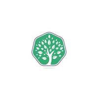 Green tree logo design. Abstract organic element vector design. Ecology Happy life Logotype concept icon.