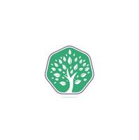 Green tree logo design. Abstract organic element vector design. Ecology Happy life Logotype concept icon.