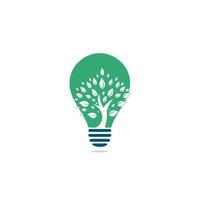 Green tree bulb shape concept logo design. Abstract organic element vector design. Ecology Happy life Logotype concept icon. Tree logo design