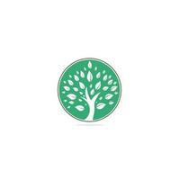 Green tree logo design. Abstract organic element vector design. Ecology Happy life Logotype concept icon.